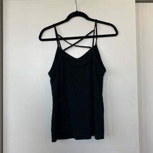 Black Cross strap tank top